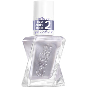essie Glazed Chrome bottle front view showing reflective metallic finish and branding