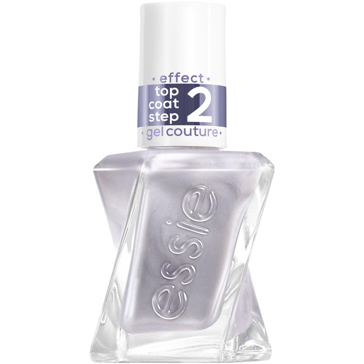 essie Glazed Chrome bottle front view showing reflective metallic finish and branding
