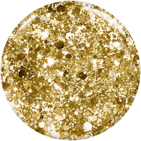 essie close-up of gold chunky glitter texture demonstrating even sparkle