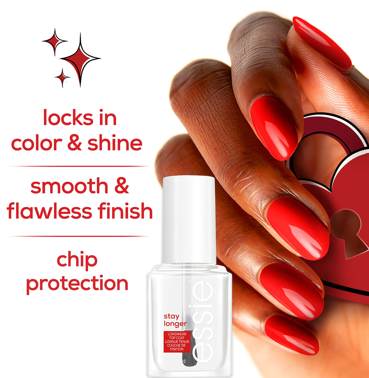 essie close-up of glossy top coat texture demonstrating smooth shine and chip protection