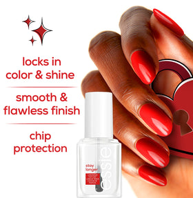 essie close-up of glossy top coat texture demonstrating smooth shine and chip protection