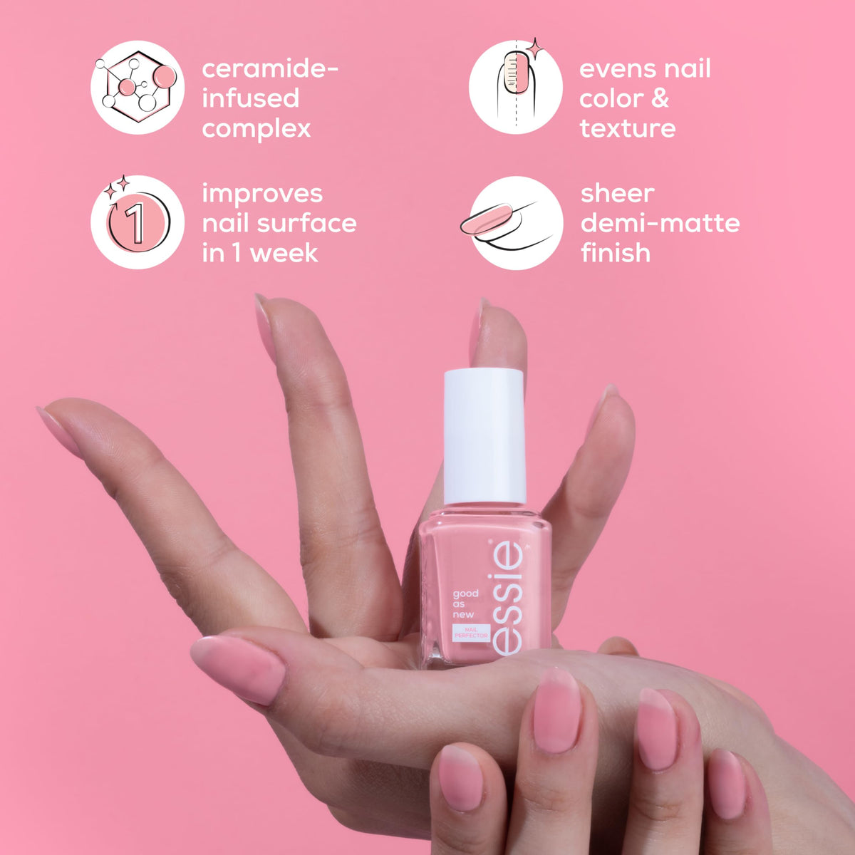 essie being applied on a natural nail for smoother polish results