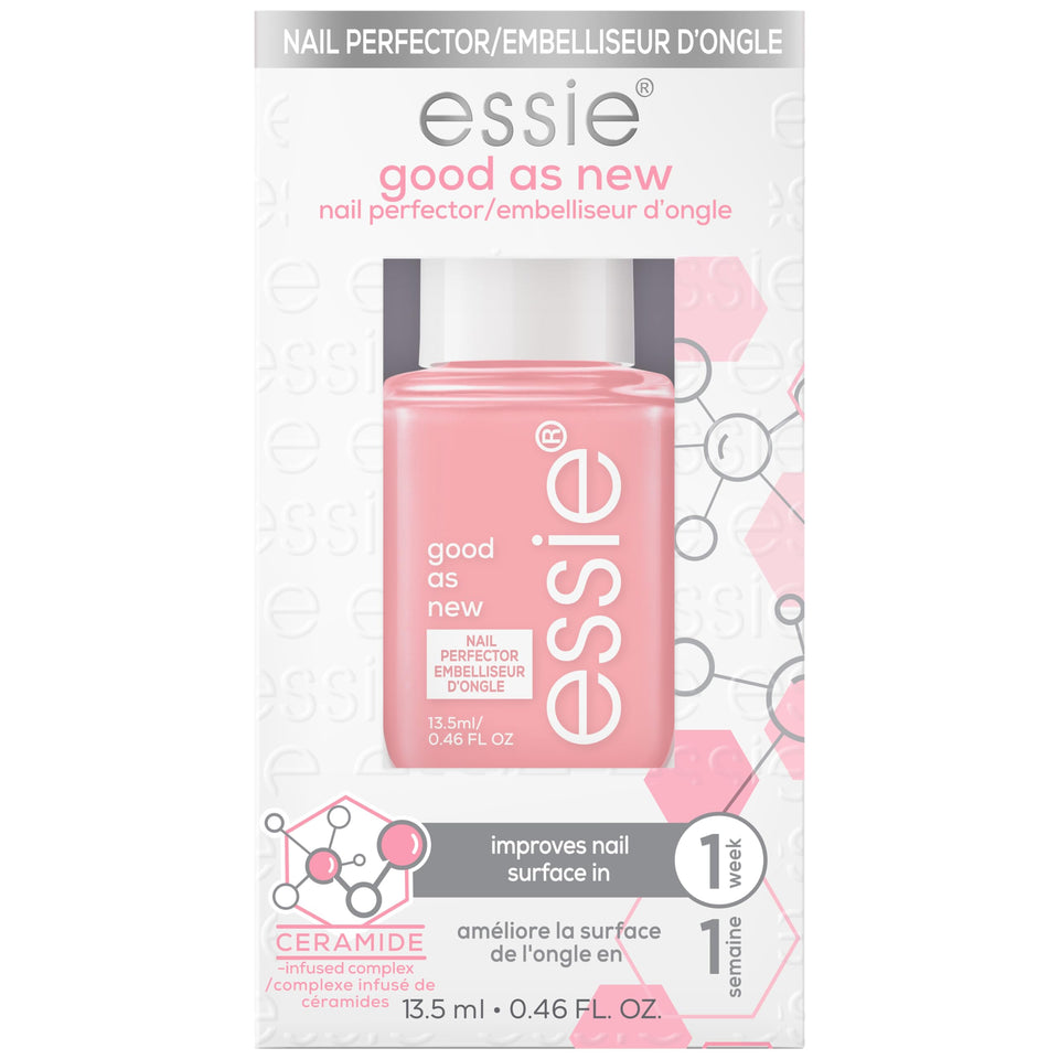 essie bottle front view showing product label and compact size benefit