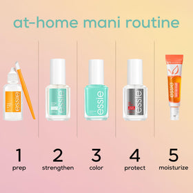 essie manicured hand wearing Limon Cielo showing wearable yellow style benefit