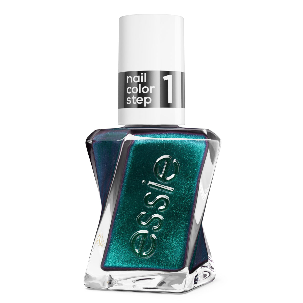 essie front packaging view showing Emerald Cut polish and glossy finish benefit