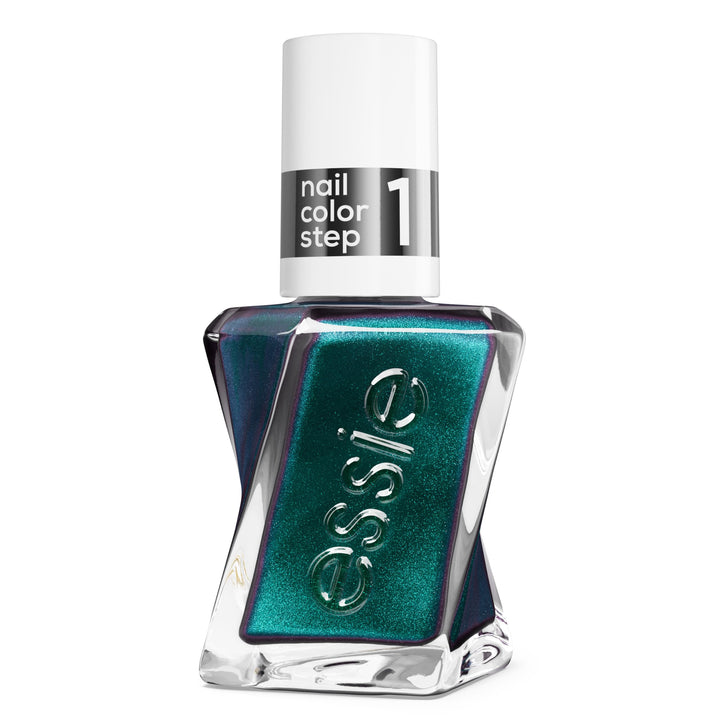 essie front packaging view showing Emerald Cut polish and glossy finish benefit