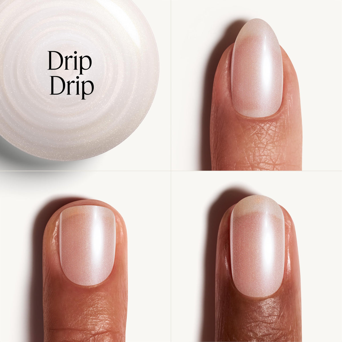 essie applying Liquid Diamonds to nails demonstrating at-home gel-like finish and coverage