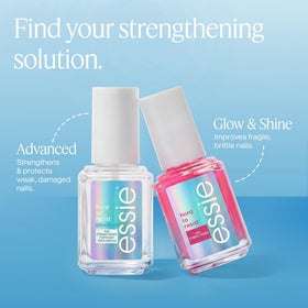 essie treatment beside cuticle oil during nail care, suggests complete nail support