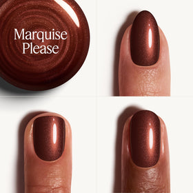 essie manicure on fingertips wearing marquise please, professional glossy result