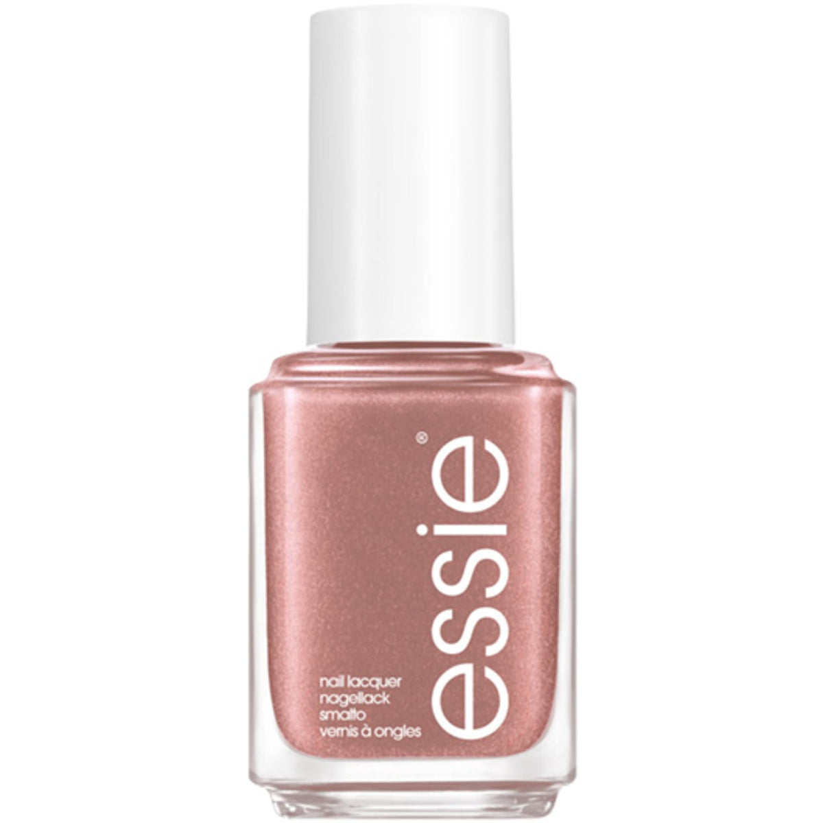 essie front bottle showing copper metallic color and glossy finish benefit
