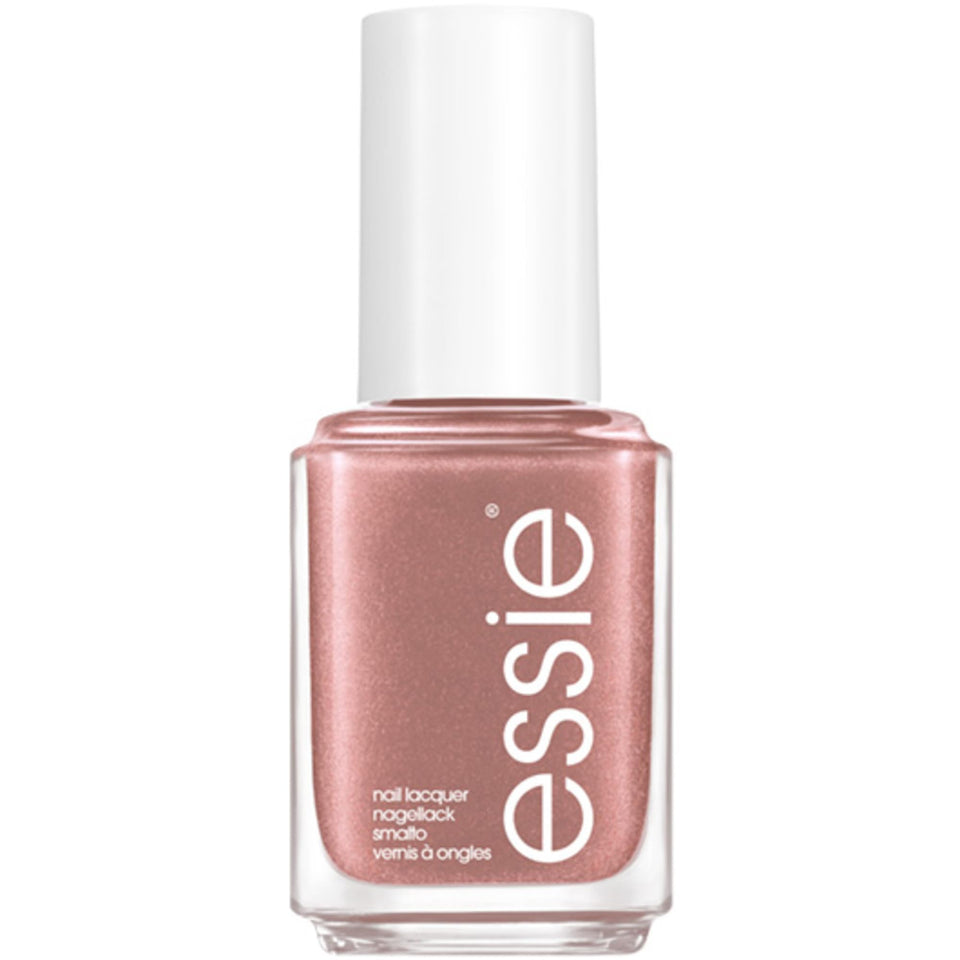 essie front bottle showing copper metallic color and glossy finish benefit
