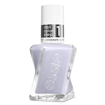 essie bottle front showing Perfect Posture periwinkle shade and label for clear identification and color preview