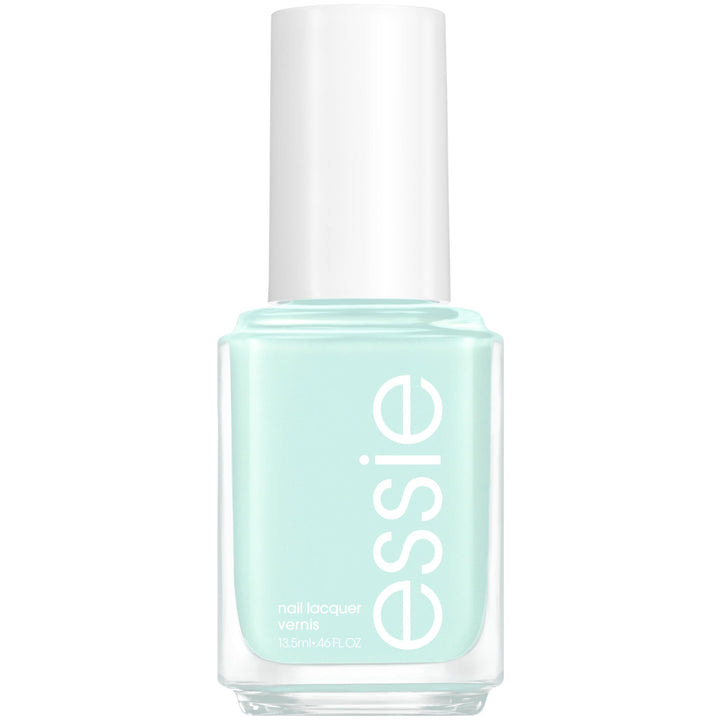 essie front bottle showing mint green shade and glossy finish benefit: instant color recognition