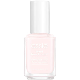 essie front bottle showing sheer pink color and glossy finish benefit