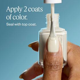 essie bottle next to coin showing 0.46 fl oz size for accurate scale