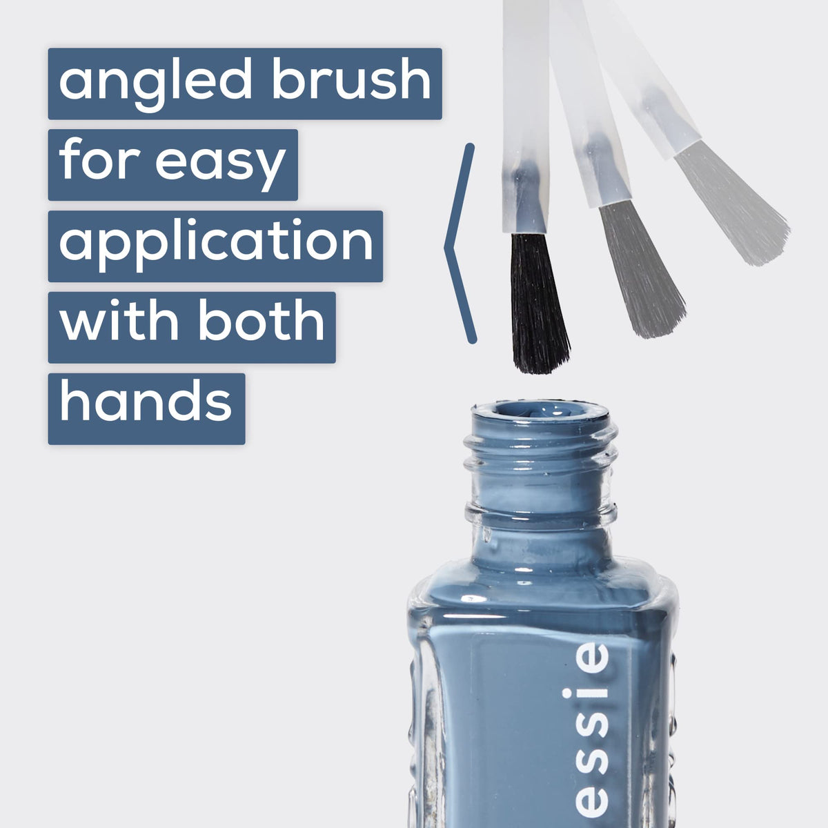 essie bottle held in hand for scale and travel-friendly convenience