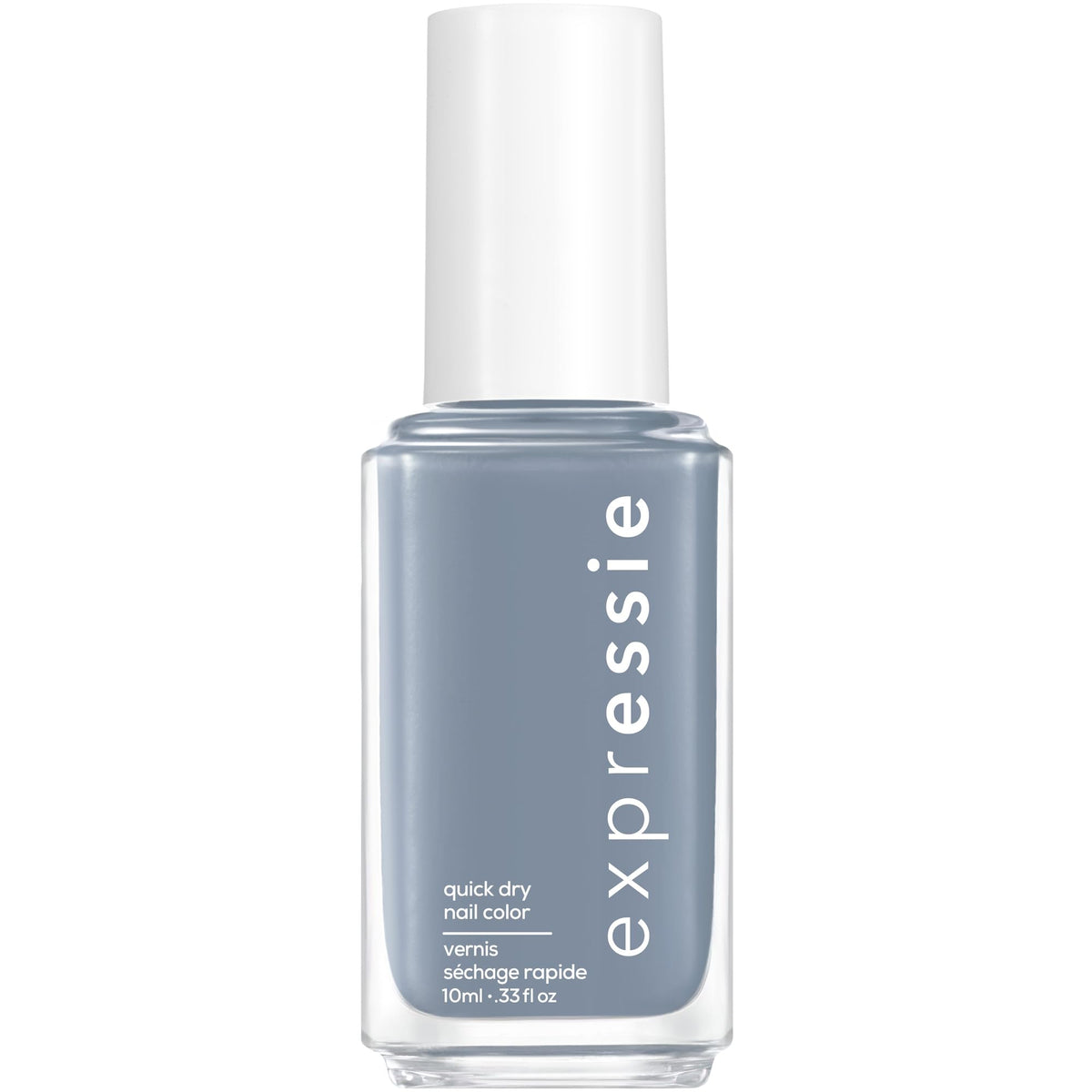essie bottle front packaging showing slate blue shade and quick-dry benefit