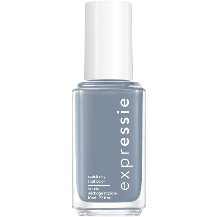 essie bottle front packaging showing slate blue shade and quick-dry benefit