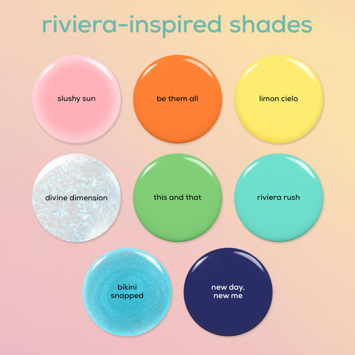 essie layered gradient nails created with slushy sun showing color play