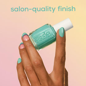 essie polish being topped with glossy topcoat for added protection
