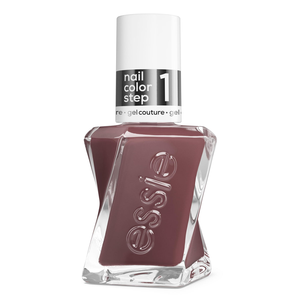 essie front packaging showing neutral taupe color and vegan label for trusted longwear