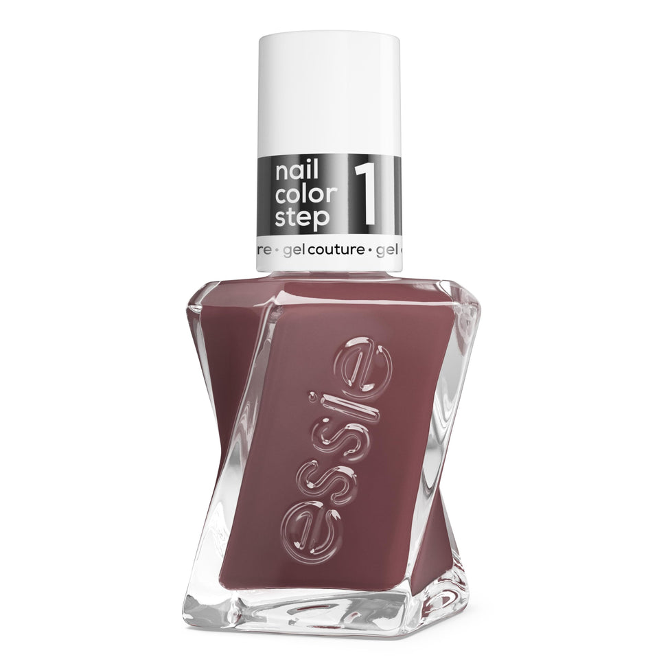 essie front packaging showing neutral taupe color and vegan label for trusted longwear
