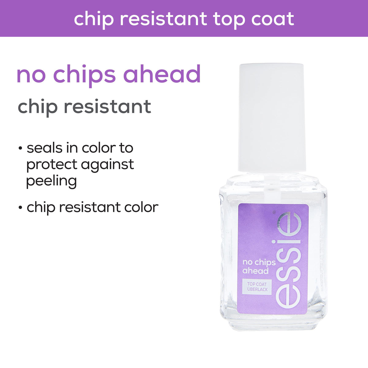 essie top coat on nails demonstrating high gloss and extended wear