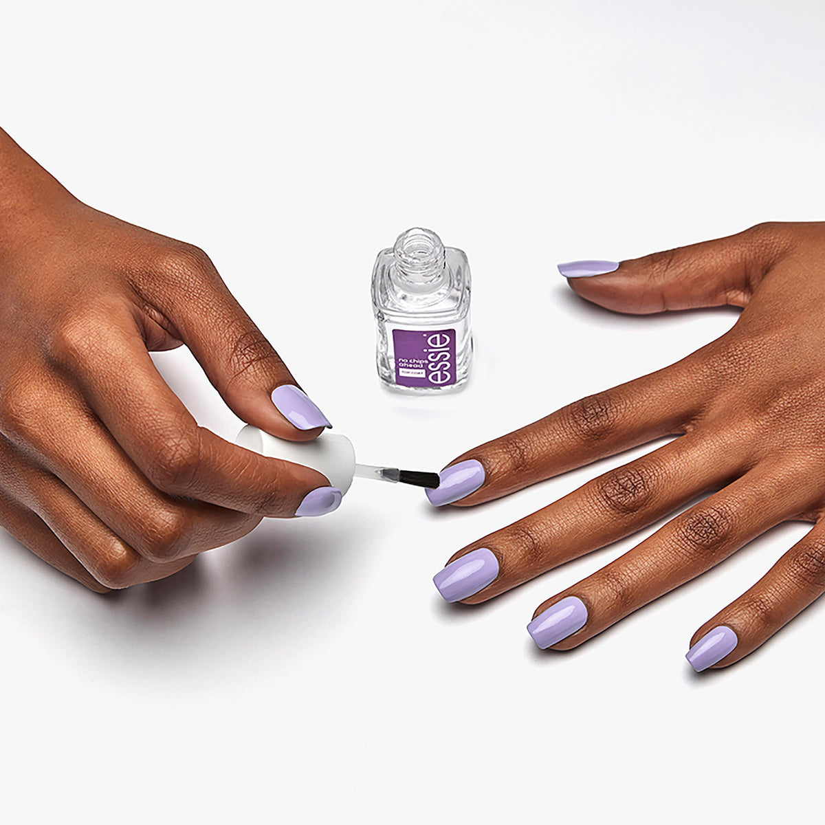 essie texture stroke of top coat highlighting glossy, chip-resistant layer