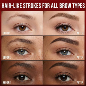 Essorall 4D square tip close-up producing hair-like strokes for natural-looking brows