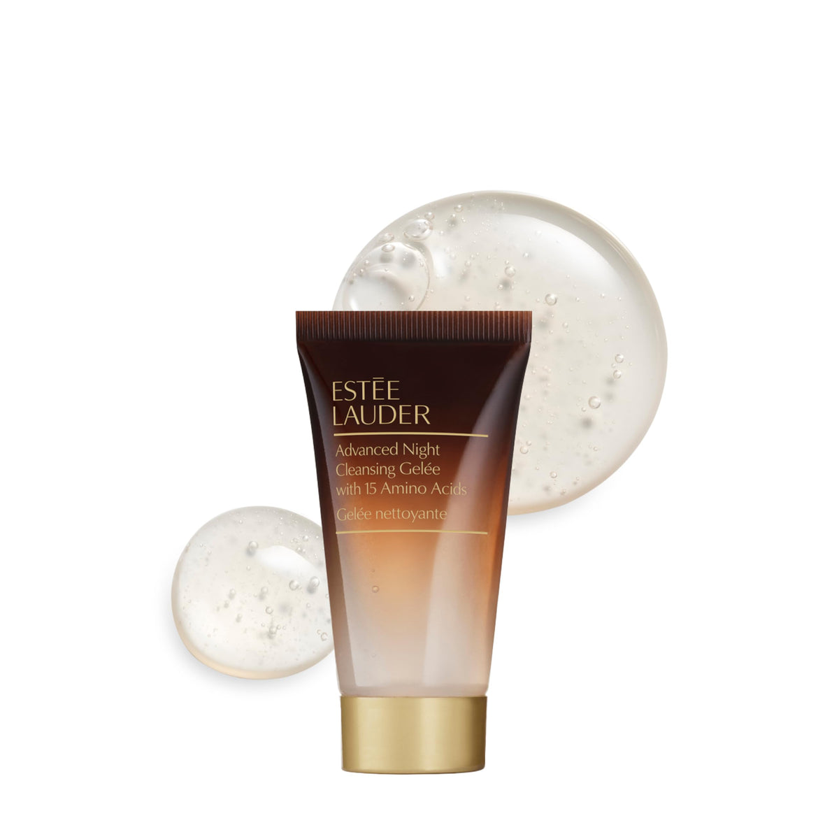 Estée Lauder front packaging of travel cleanser showing compact bottle and label benefit