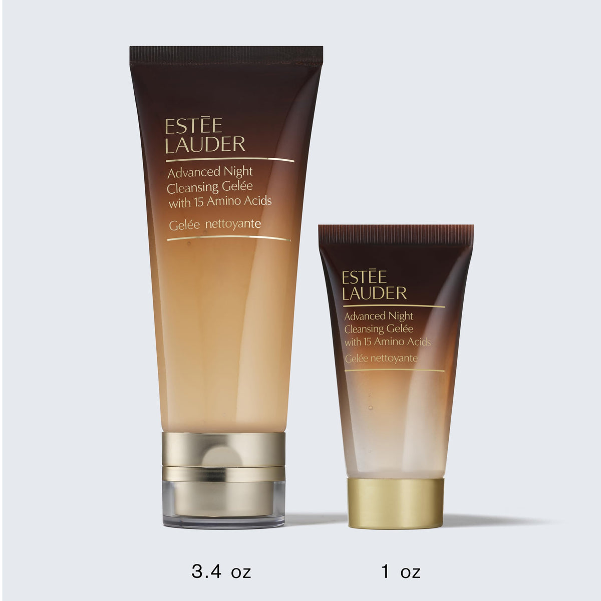 Estée Lauder cleanser beside Advanced Night Repair serum showing improved absorption