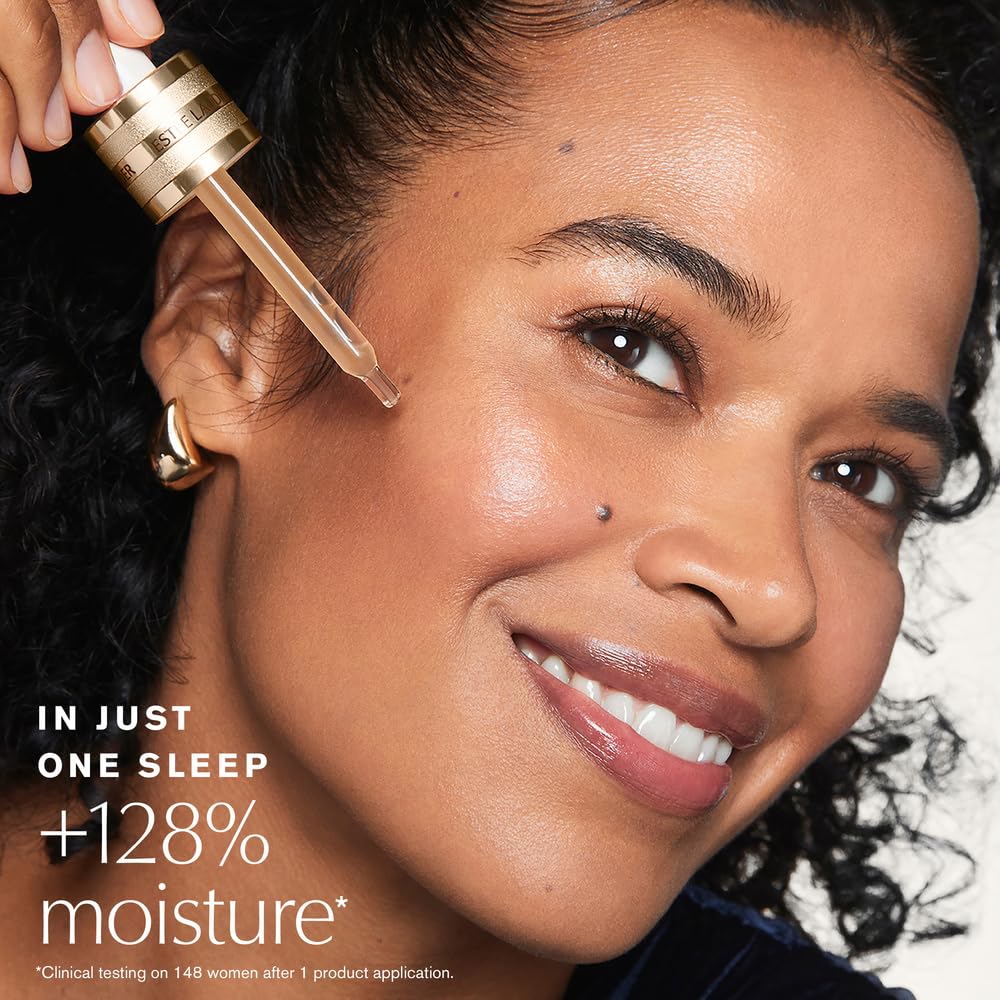 Estée Lauder serum droplet texture close-up illustrating lightweight hydration