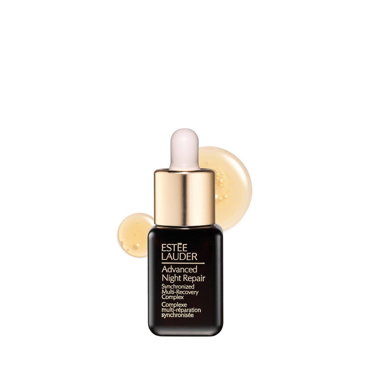 Estée Lauder front bottle view showing travel-size serum and easy packing benefit