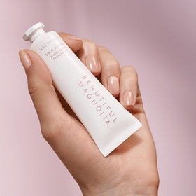 Estée Lauder Beautiful Magnolia creamy texture close-up demonstrating fast absorption and nourishment
