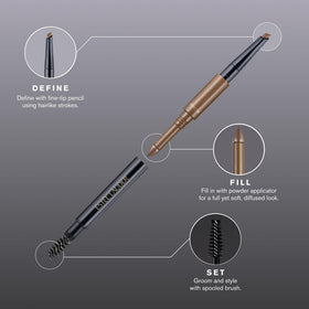 Estée Lauder sponge-tip powder applicator releasing soft pigment for fullness