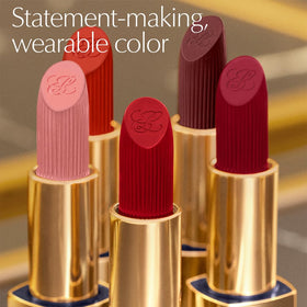 Estée Lauder lipstick bullet close-up sculpted tip for precise application benefit
