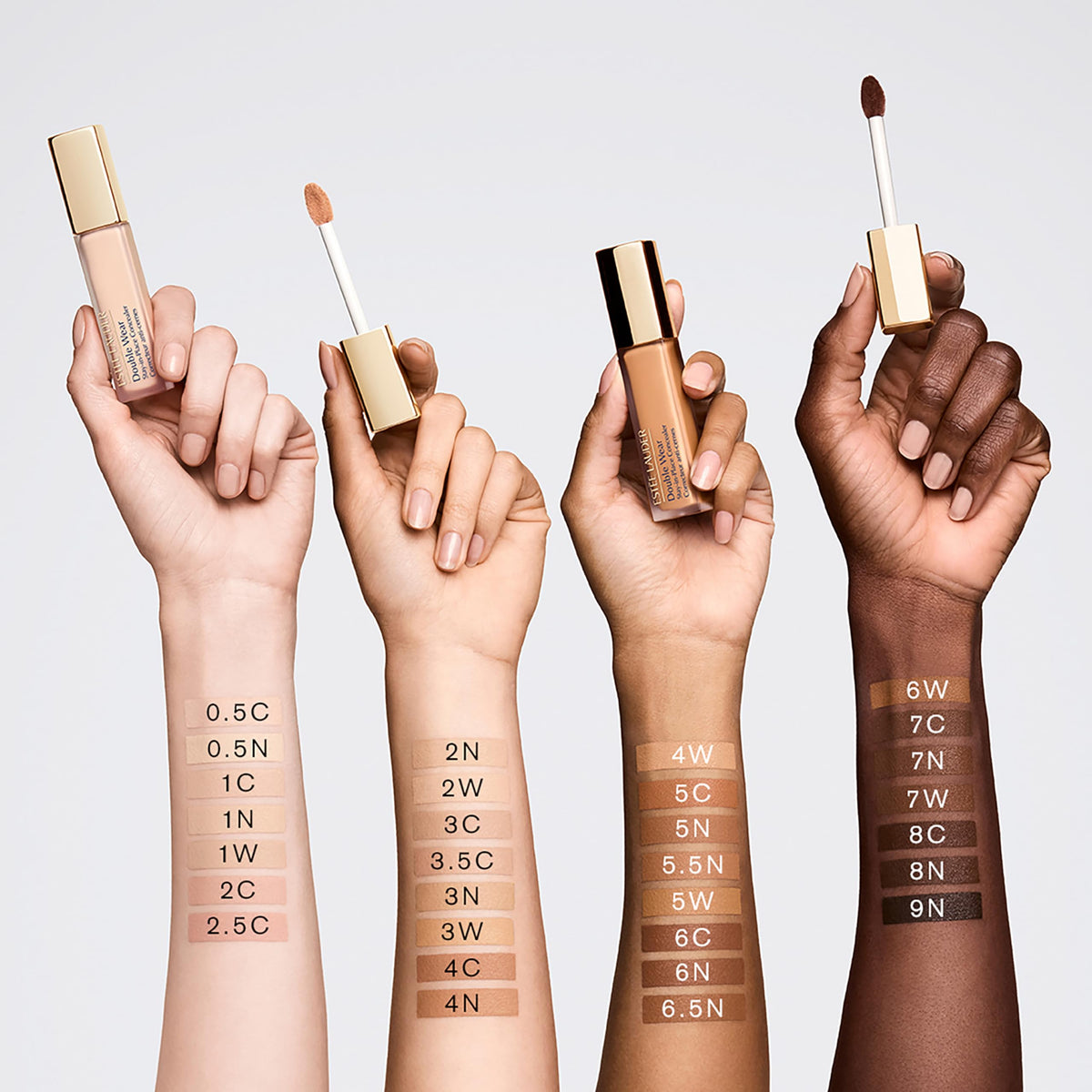Estée Lauder before and after coverage comparison showing blurred imperfections and pore control