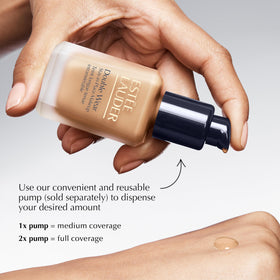 Estée Lauder applied with brush showing easy blending for buildable medium-to-full coverage