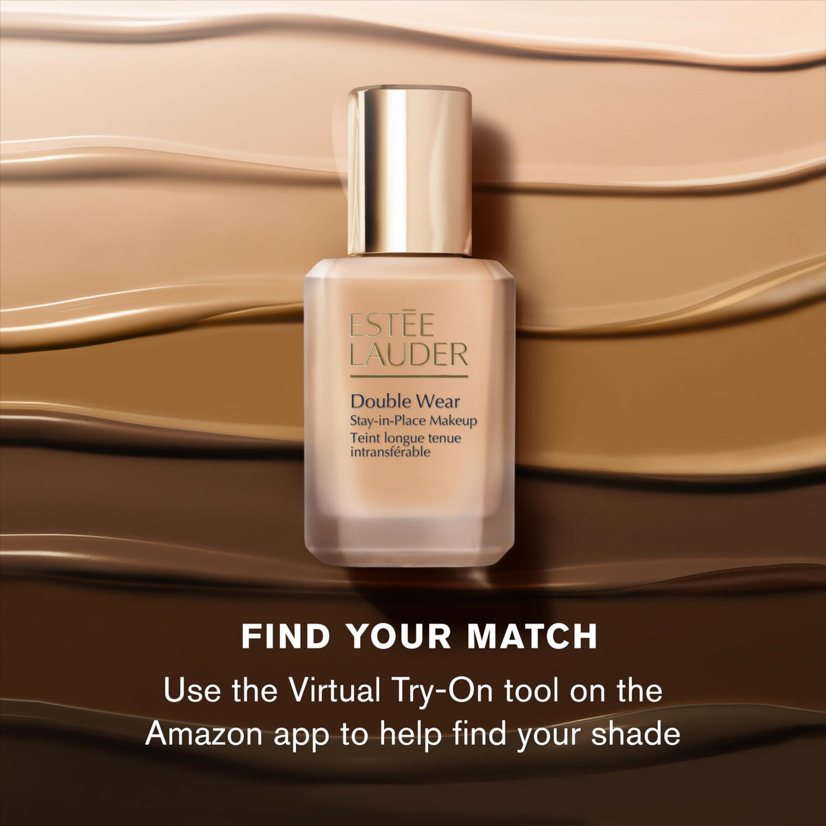 Brush applying Estée Lauder foundation showing smooth, buildable coverage
