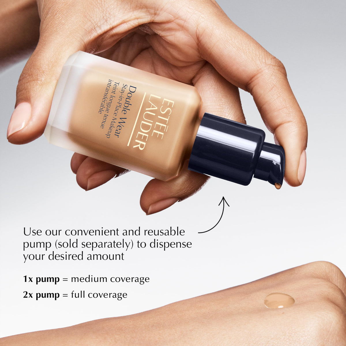 Estée Lauder side-by-side before and after demonstrating pore-blurring effect