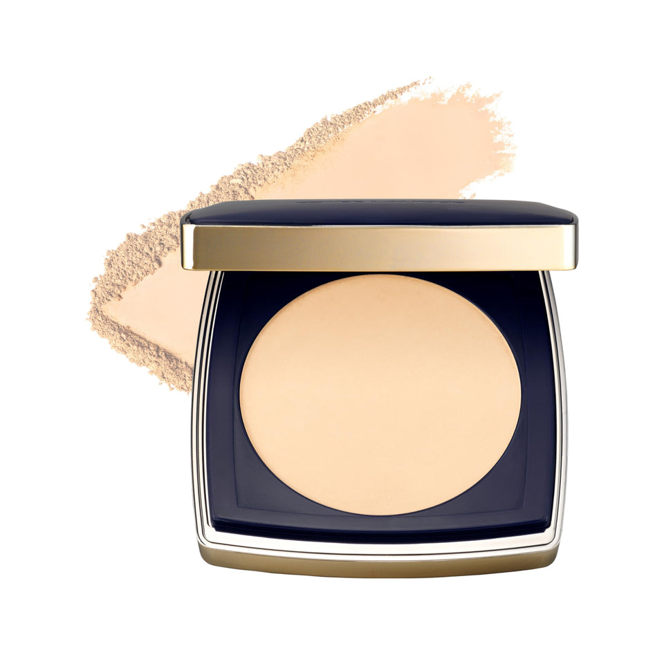 Estée Lauder compact front view showing sleek case and luxury finish benefits longevity
