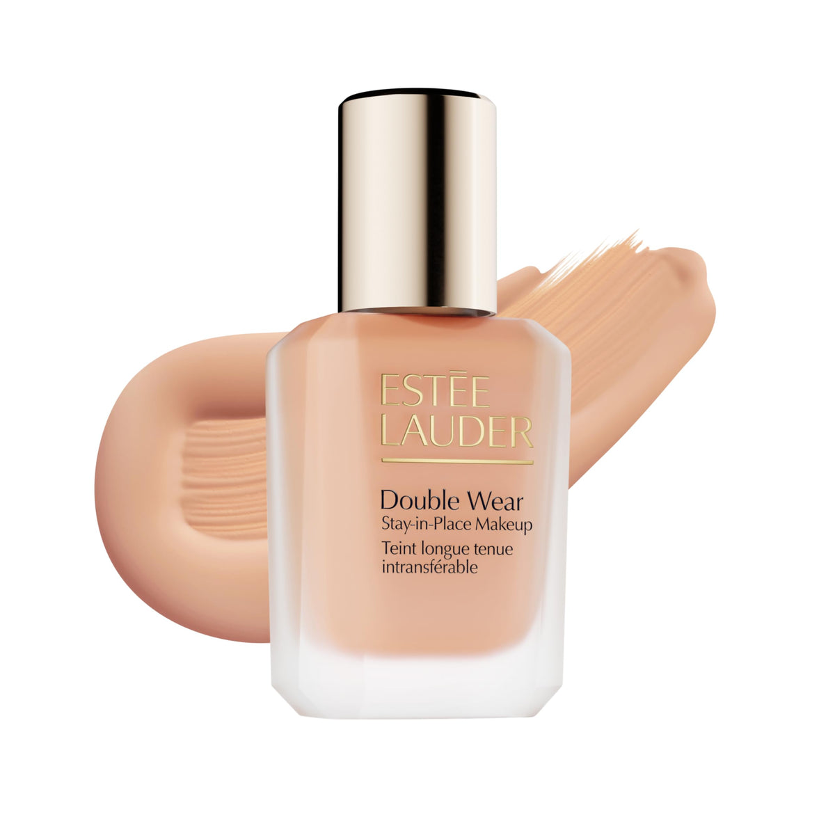 Estée Lauder front bottle view showing shade 3C1 Dusk and packaging benefit
