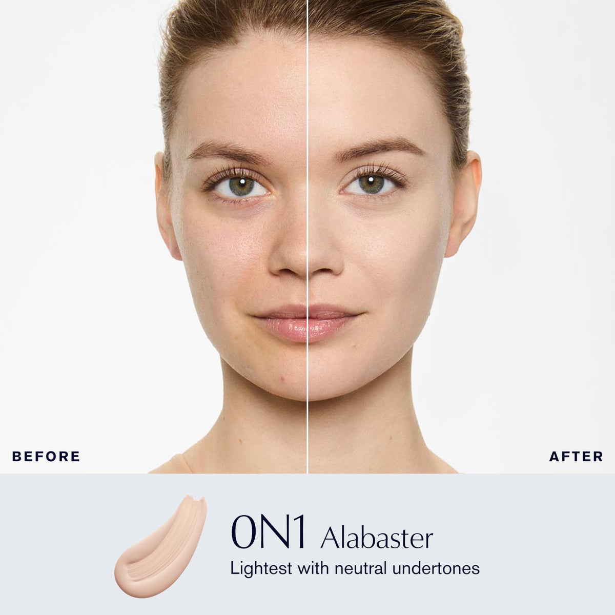 Estée Lauder bottle open with foundation pouring for precise control benefit