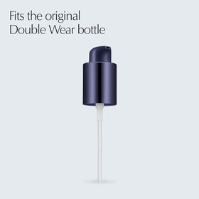 Estée Lauder pump dispensing foundation onto fingertips for controlled, waste-reducing coverage