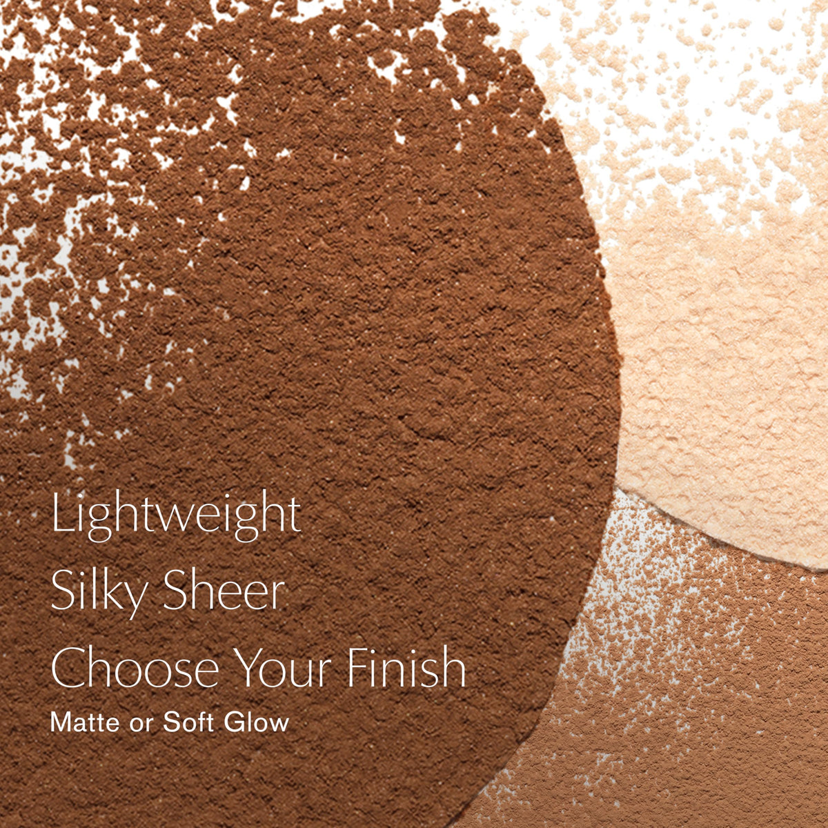 Estée Lauder powder being applied with brush for matte, shine-free benefit