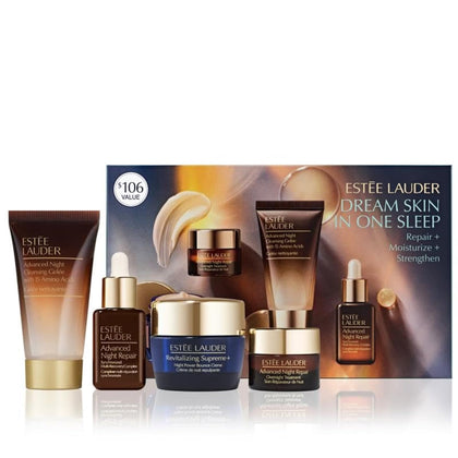 Estée Lauder Dream Skin set front packaging showing all four travel-size products and gift-ready design