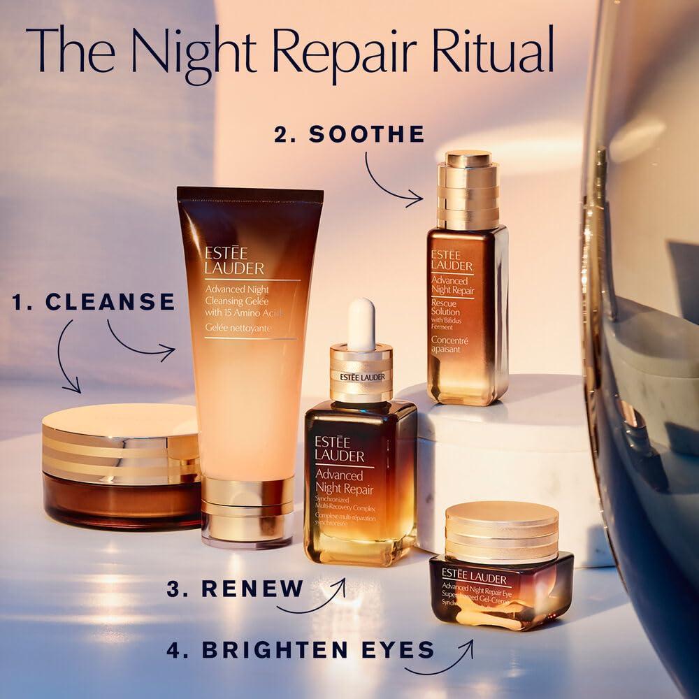 Estée Lauder on bathroom counter styled for morning routine and refreshed look