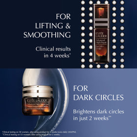 Estée Lauder packaging label closeup showing ingredient and claim clarity