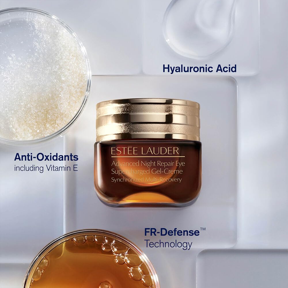 Estée Lauder jar beside coin showing 0.5 fl oz scale and travel-friendly size