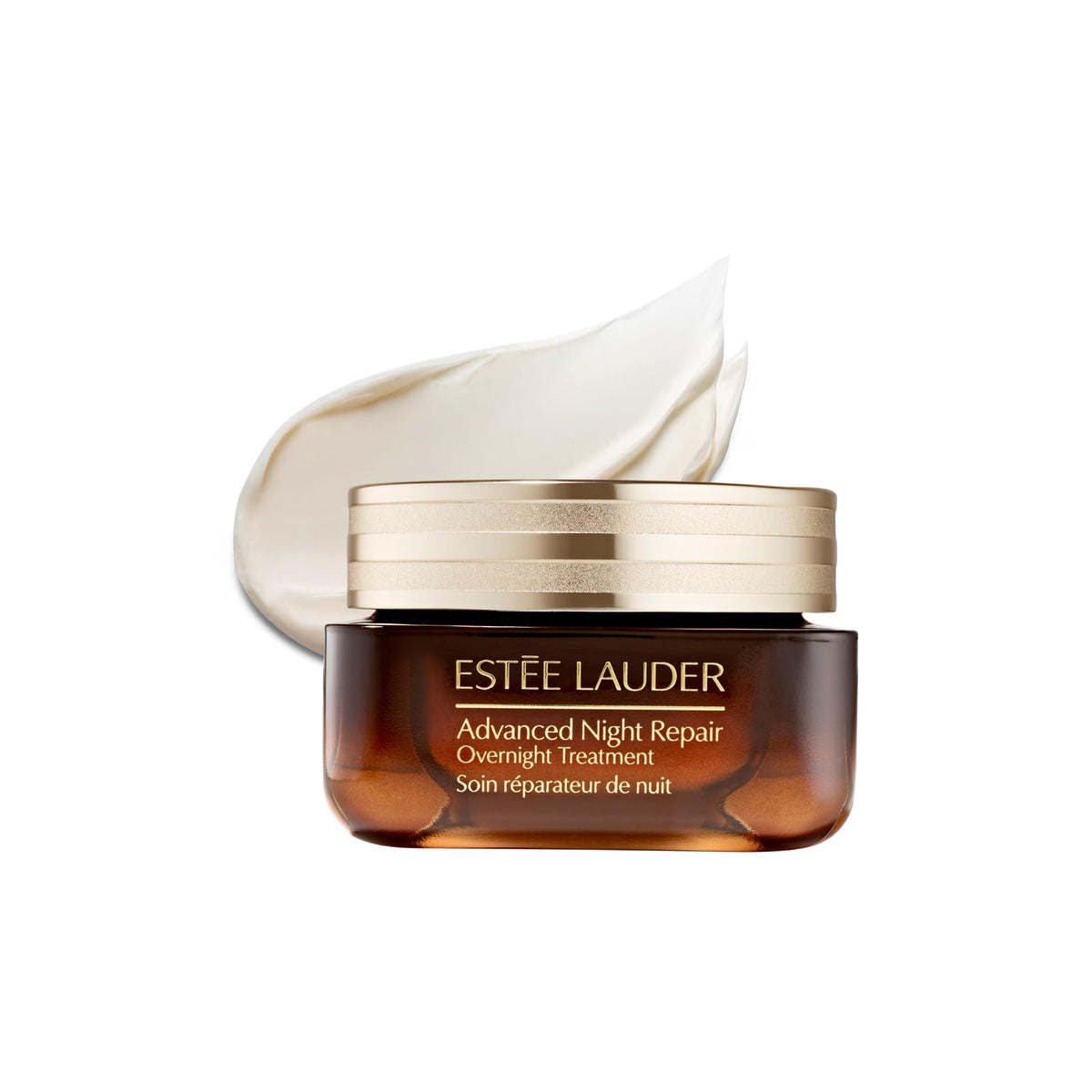 Estée Lauder jar front view showing product and size, emphasizes nightly recovery